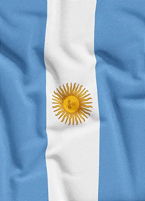 Tecido Cetim Estampa Digital Bandeira da Argentina 1,40m de Largura