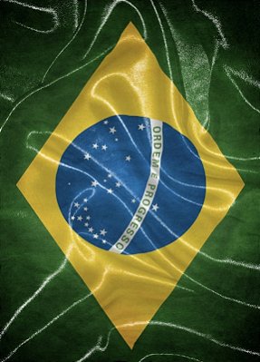 Tecido Cetim Estampa Digital Bandeira do Brasil 1,40m de Largura