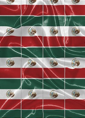 Tecido Cetim Estampa Digital Bandeira do México 1,40m de Largura