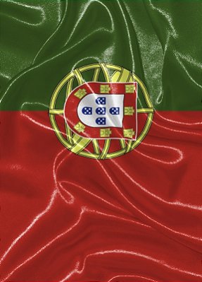 Tecido Cetim Estampa Digital Bandeira de Portugal 1,40m de Largura