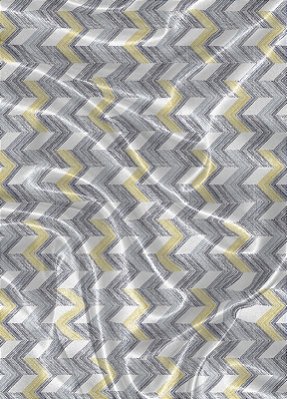 Tecido Cetim Estampa Digital Chevron Cinza e Amarelo 1,40 de Largura
