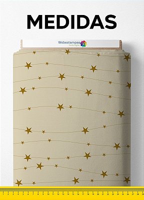 Tecido Cetim Estampa Digital Estrelas de Natal 1,40 de Largura