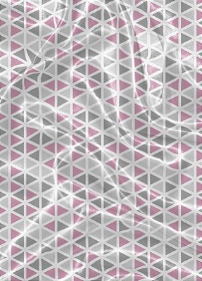 Tecido Cetim Estampa Digital Triângulos Rosa 1,40 de Largura
