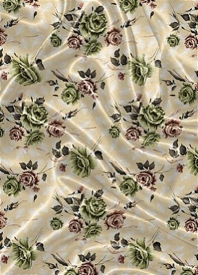 Tecido Cetim Estampa Digital Floral 128 com 1,40m de Largura