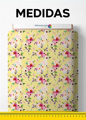 Tecido Cetim Estampa Digital Floral 225 com 1,40m de Largura