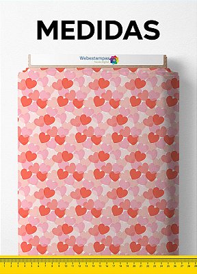 Tecido Cotton Estampa Digital Amor 1,60m de Largura