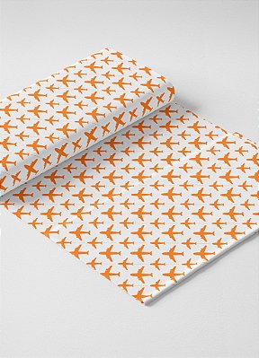 Tecido Cotton Estampa Digital Avião Fundo Branco 1,60m de Largura