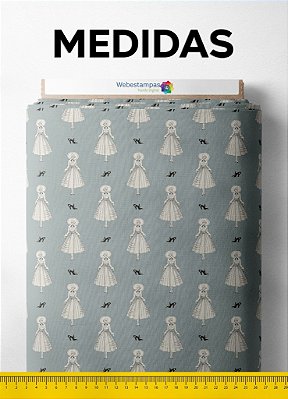 Tecido Cotton Estampa Digital Ballerina 1,60m de Largura