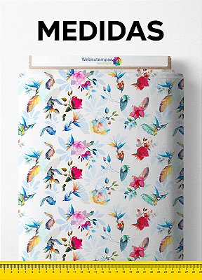 Tecido Cotton Estampa Digital Floral 110 com 1,60m de Largura