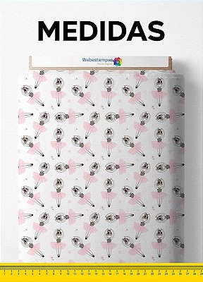 Tecido Cotton Estampa Digital Menina Bailarina 1,60m de Largura