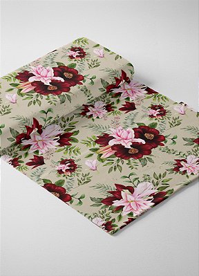 Tecido Cotton Estampa Digital Natal Floral 1,60 de Largura