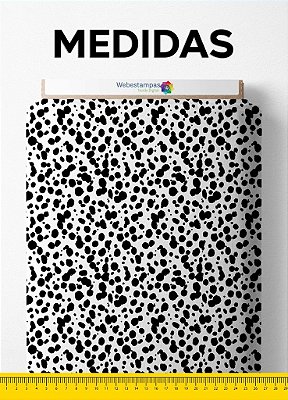 Tecido Cotton Estampa Digital Onça Preto e Branco 1,60m de Largura