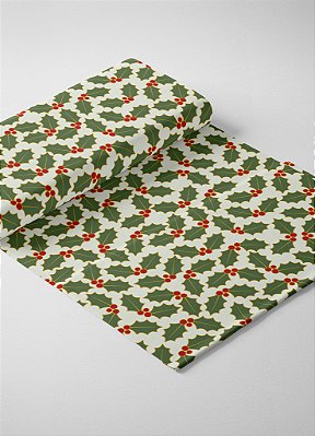 Tecido Cotton Estampa Digital Ramos de Natal 1,60 de Largura