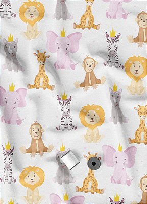 Tecido Cotton Estampa Digital Reino Animal 1,60m de Largura