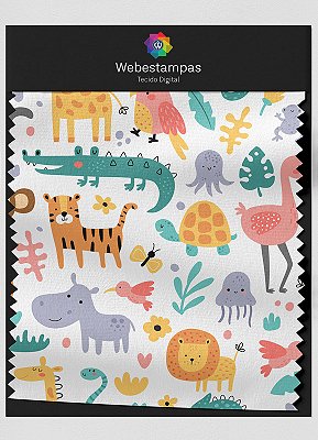 Tecido Microfibra Estampa Digital Fauna 1,55m de Largura