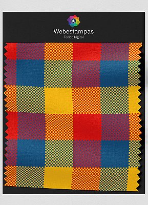 Tecido Microfibra Estampa Digital Patchwork 12 com 1,55m de Largura
