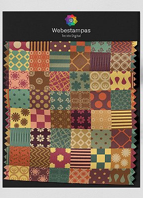Tecido Microfibra Estampa Digital Patchwork 2 com 1,55m de Largura