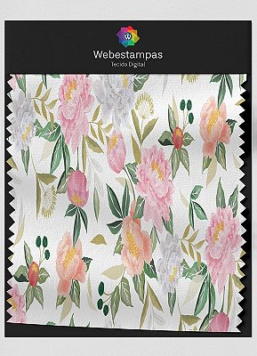 Tecido Microfibra Estampa Digital Floral 329 com 1,55m de Largura