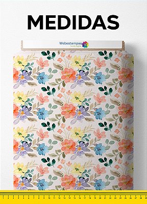 Tecido Microfibra Estampa Digital Floral 332 com 1,55m de Largura
