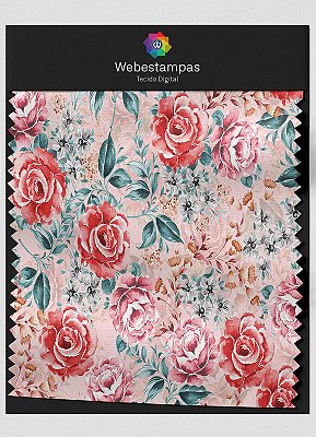 Tecido Microfibra Estampa Digital Floral 372 com 1,55m de Largura