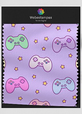 Tecido Microfibra Estampa Digital Controles Videogame 1,55m de Largura