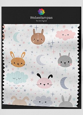 Tecido Micropercal Estampa Digital Star Animals 1,55m de Largura