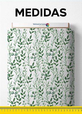 Tecido Micropercal Estampa Digital Folhas 10 com 1,55m de Largura
