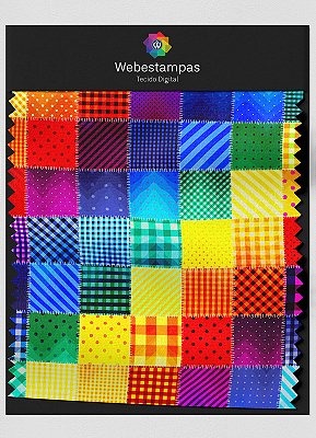 Tecido Micropercal Estampa Digital Xadrez 13 com 1,55m de Largura
