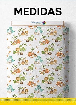 Tecido Tactel Estampa Digital Baby Dinos 1,55m de Largura