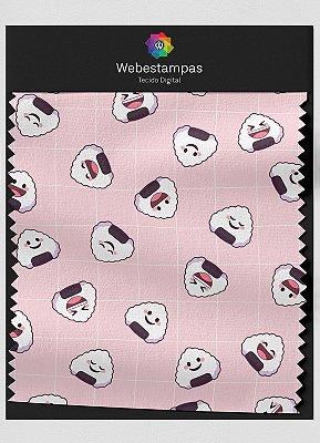 Tecido Helanca Estampa Digital Sushizinho 1,55m de Largura