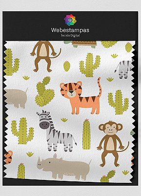 Tecido Oxford Estampa Digital Bichinhos Felizes 1,55m de Largura