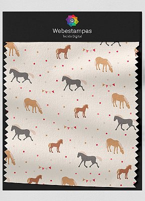 Tecido Oxford Estampa Digital Cavalinhos 1,55m de Largura