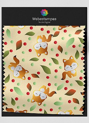 Tecido Oxford Estampa Digital Raposinha Linda 1,55m de Largura