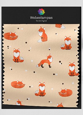 Tecido Oxford Estampa Digital Linda Raposa 1,55m de Largura