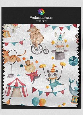 Tecido Oxford Estampa Digital Picadeiro dos Animais 1,55m de Largura