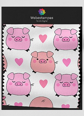 Tecido Oxford Estampa Digital Porquinhos 1,55m de Largura