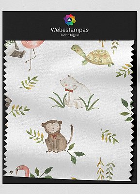 Tecido Oxford Estampa Digital Bichos Fofos 1,55m de Largura