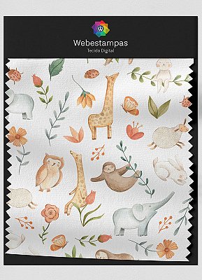 Tecido Oxford Estampa Digital Bichinhos na Natureza 1,55m de Largura