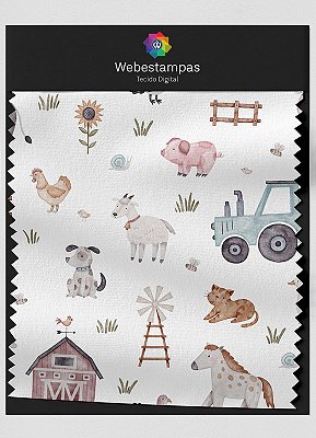 Tecido Oxford Estampa Digital Animal Farm 1,55m de Largura