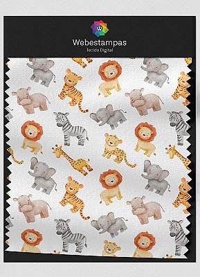 Tecido Oxford Estampa Digital Savana Fundo Branco 1,55m de Largura