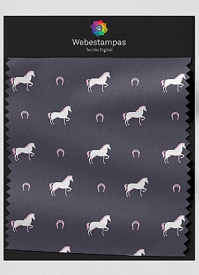 Tecido Oxford Estampa Digital Cavalo e Ferradura 1,55m de Largura