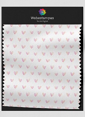 Tecido Oxford Estampa Digital Corações Laranja e Rosa 1,55m de Largura