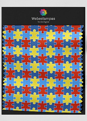 Tecido Oxford Estampa Digital Quebra-Cabeça 1,55m de Largura