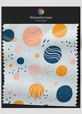 Tecido Oxford Estampa Digital Planetas 1,55m de Largura