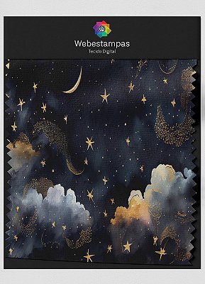 Tecido Oxford Estampa Digital Céu Estrelado 1,55m de Largura