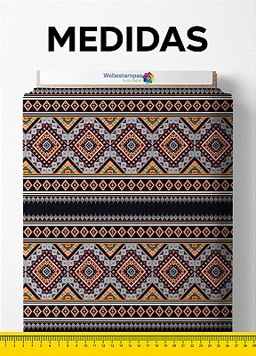 Tecido Velboa Estampa Digital Étnica 10 com 1,55m de Largura