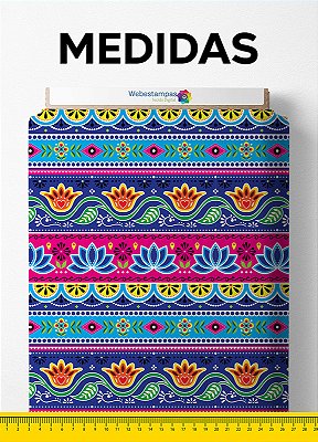 Tecido Velboa Estampa Digital Étnica 3 com 1,55m de Largura