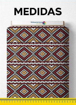 Tecido Velboa Estampa Digital Étnica 6 com 1,55m de Largura