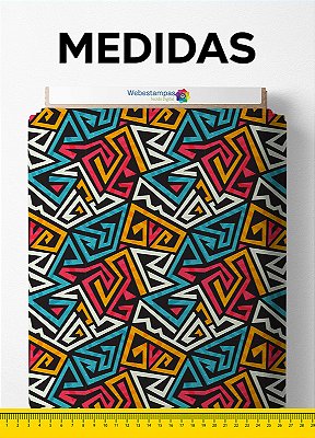 Tecido Velboa Estampa Digital Étnica 7 com 1,55m de Largura