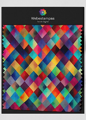 Tecido Veludo Estampa Digital 3D Colorida 1,55m de Largura